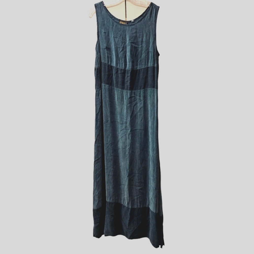 Sāya Maxi Teal Washed Silk